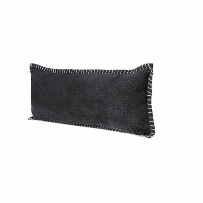 14" X 36" Black Cotton Throw Pillow HomeRoots
