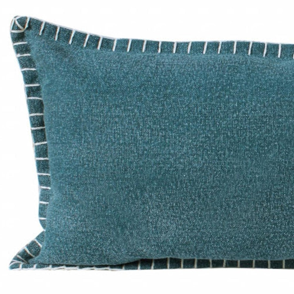 14" X 36" Emerald Green 100% Cotton Zippered Pillow HomeRoots