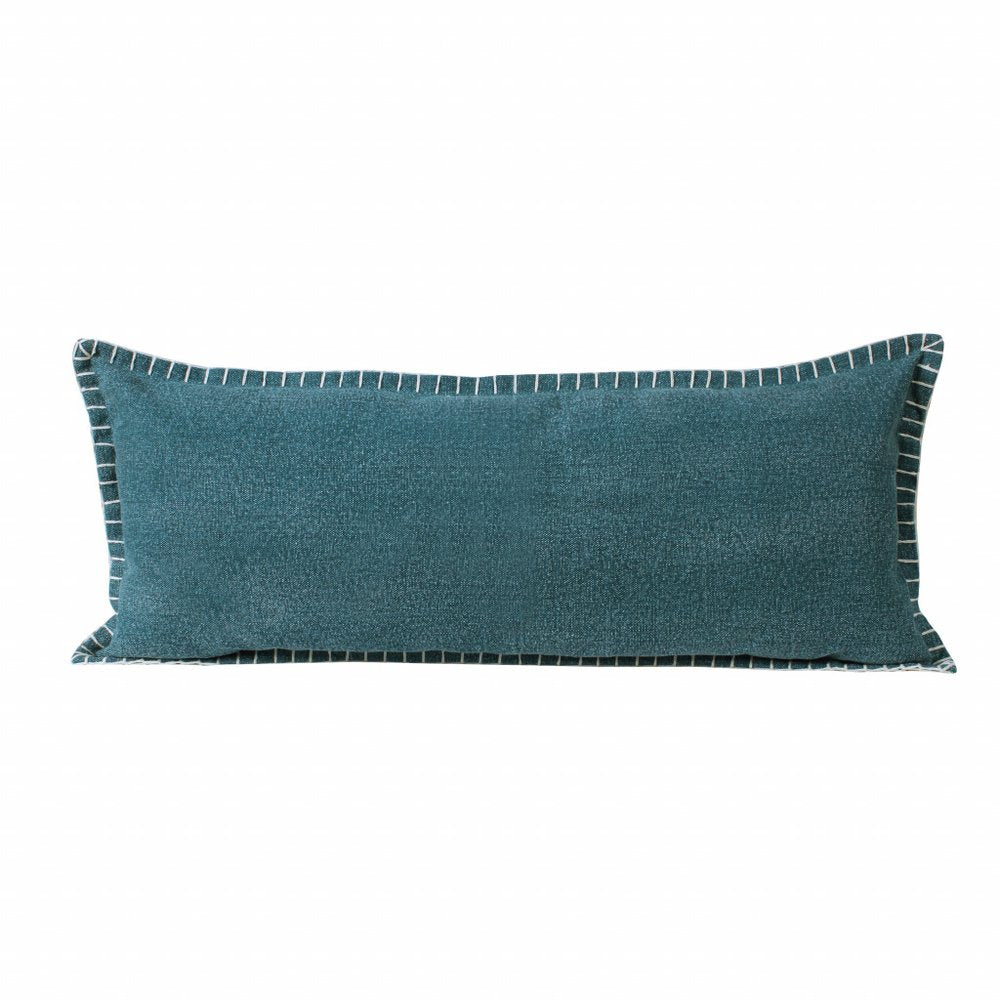 14" X 36" Emerald Green 100% Cotton Zippered Pillow — view 1