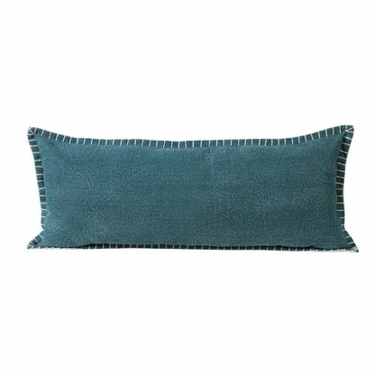14" X 36" Emerald Green 100% Cotton Zippered Pillow HomeRoots