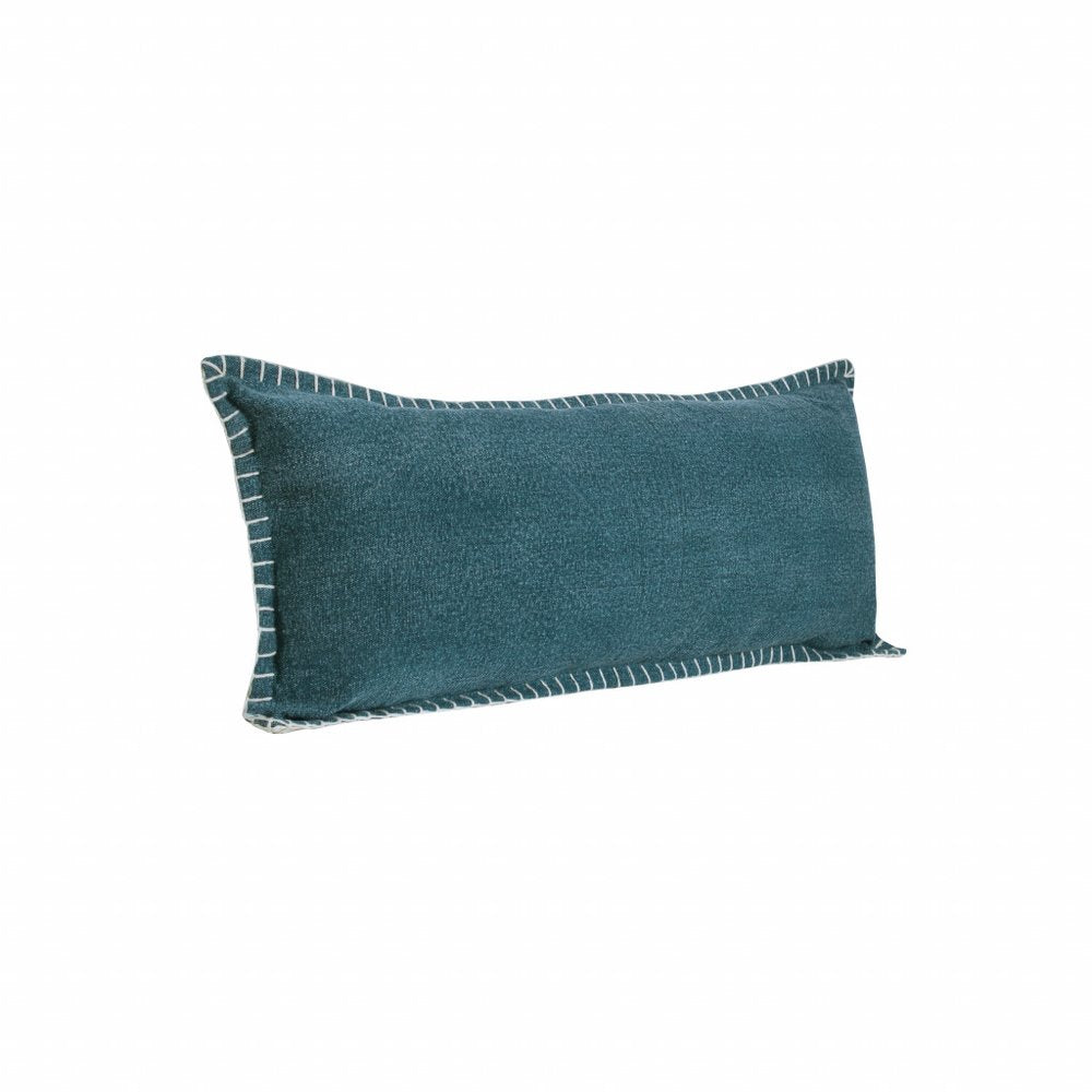 14" X 36" Emerald Green 100% Cotton Zippered Pillow — view 4