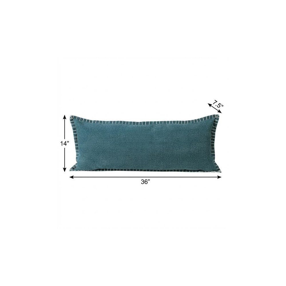 14" X 36" Emerald Green 100% Cotton Zippered Pillow — view 10
