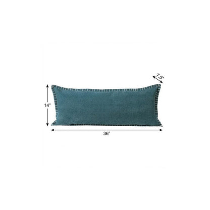 14" X 36" Emerald Green 100% Cotton Zippered Pillow HomeRoots
