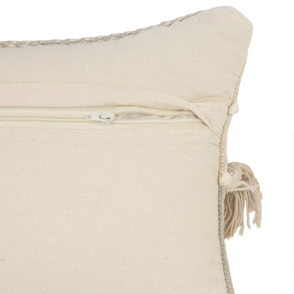 14" X 36" Beige And Gray Cotton Chevron Throw Pillow HomeRoots