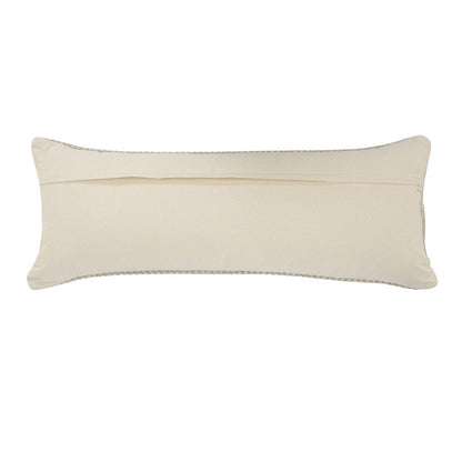 14" X 36" Beige And Gray Cotton Chevron Throw Pillow HomeRoots