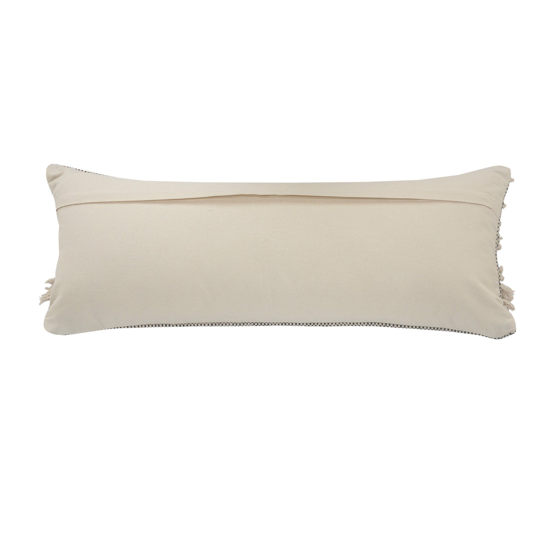 14" X 36" Gray And Ivory 100% Cotton Chevron Zippered Pillow FurniFindUSA