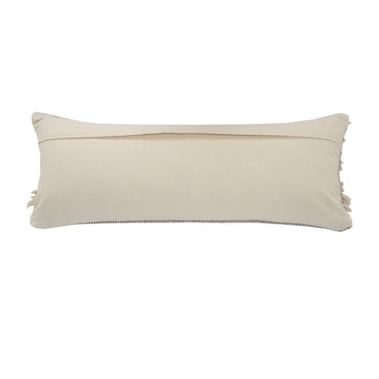 14" X 36" Gray And Ivory 100% Cotton Chevron Zippered Pillow FurniFindUSA