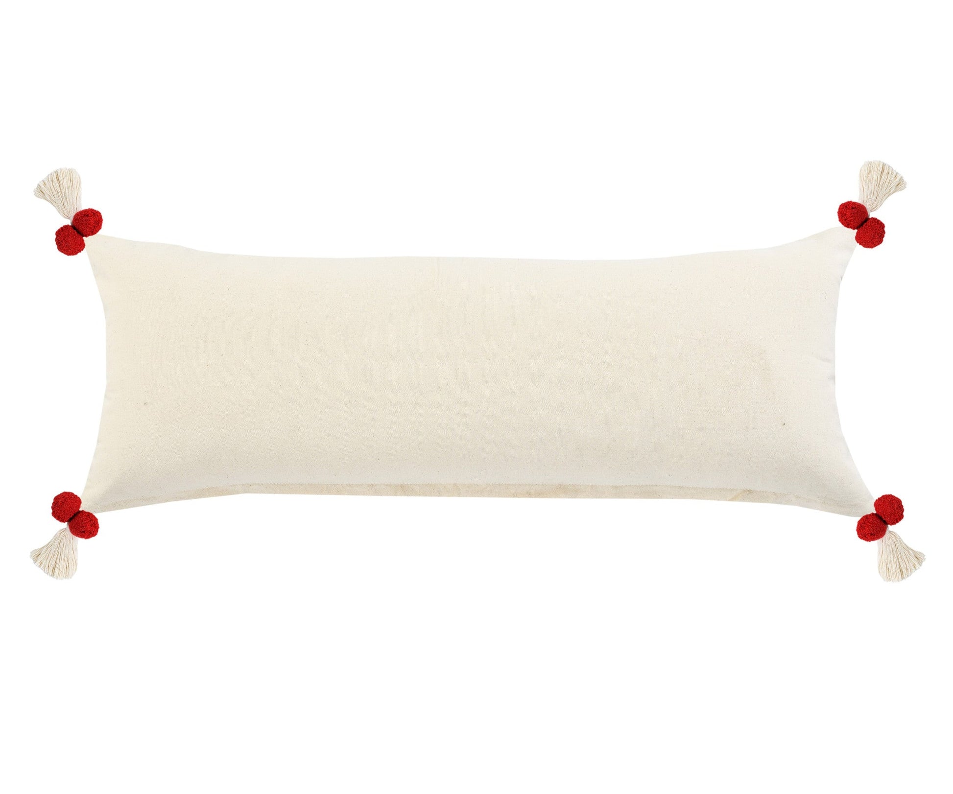 14" X 36" Heute Red And Cream 100% Cotton Geometric Zippered Pillow FurniFindUSA