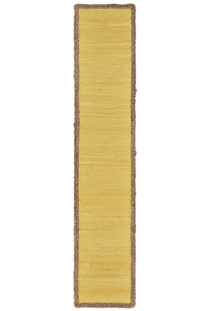 72" Yellow And Natural Cotton And Jute Table Runner HomeRoots