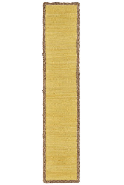 72" Yellow And Natural Cotton And Jute Table Runner HomeRoots