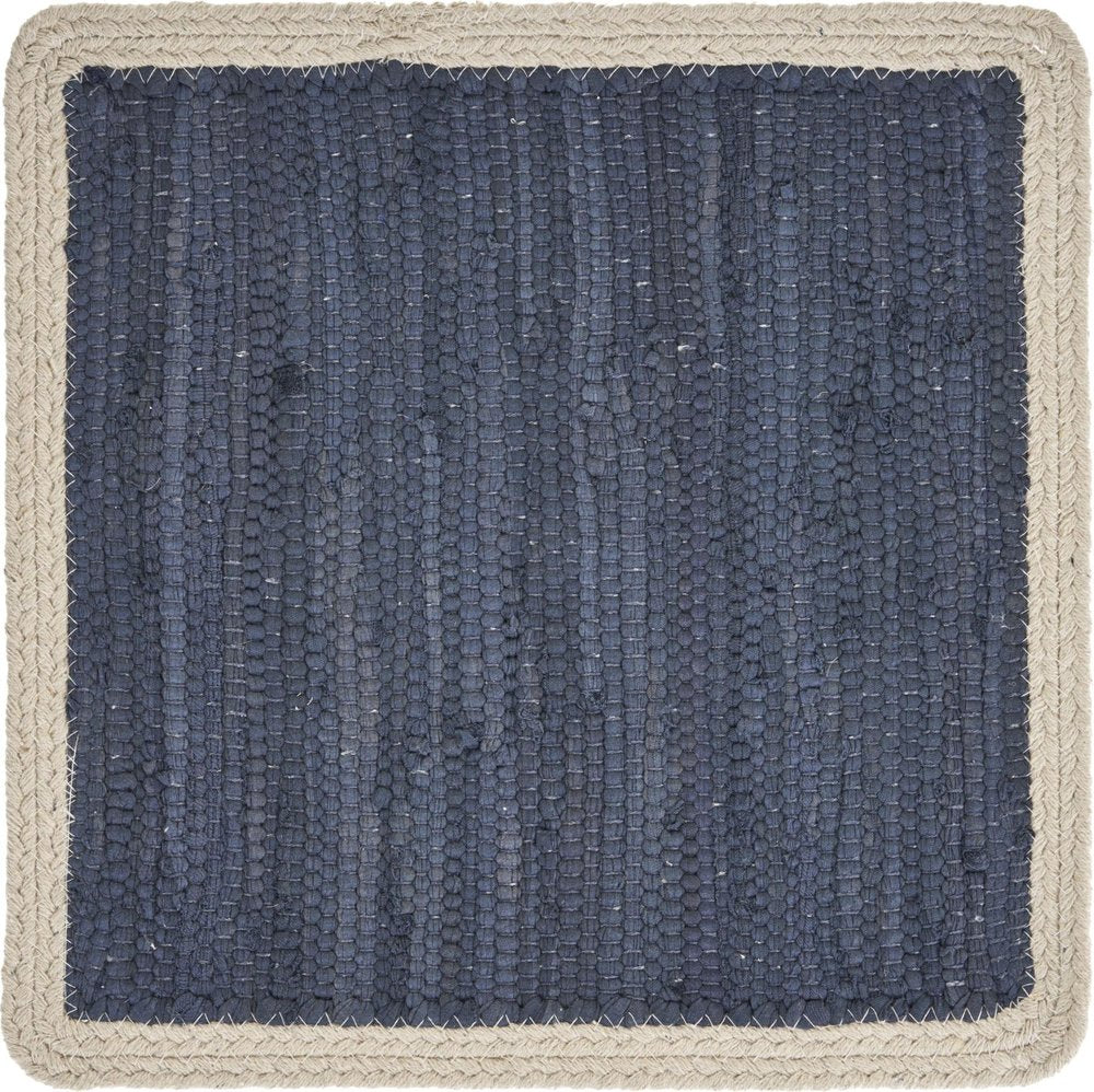 19" Set of Four Orange And Natural Solid With Border Cotton Placemats HomeRoots