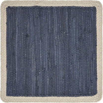 19" Set of Four Orange And Natural Solid With Border Cotton Placemats HomeRoots
