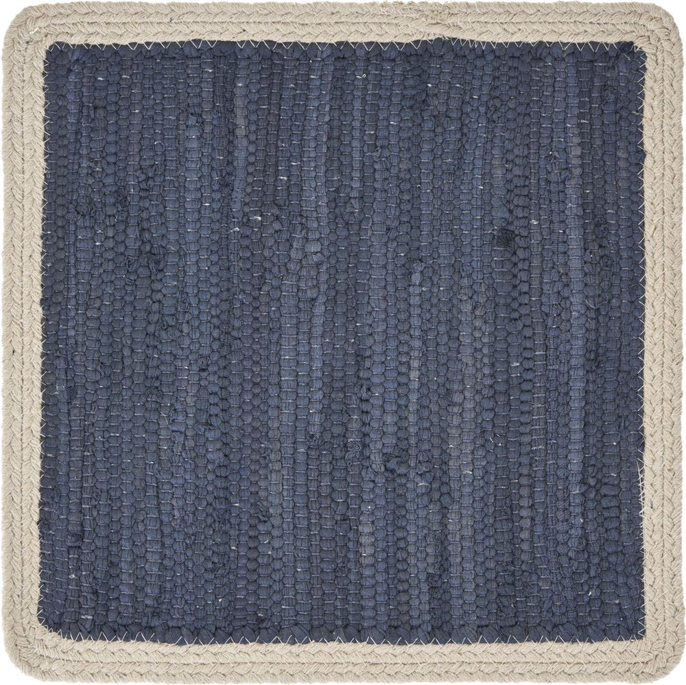 19" Set of Four Orange And Natural Solid With Border Cotton Placemats HomeRoots