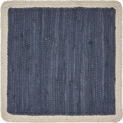 19" Set of Four Orange And Natural Solid With Border Cotton Placemats HomeRoots