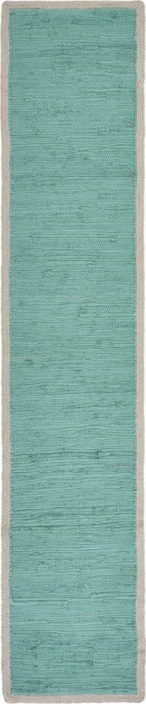 80" Light Gray And Natural Solid With Border Cotton Table Runner HomeRoots
