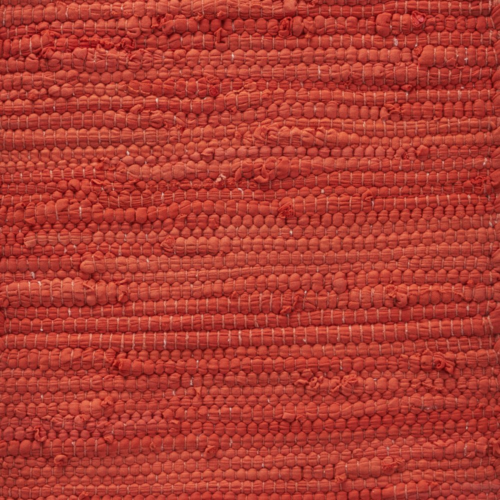 19" Set of Four Orange And Natural Solid With Border Cotton Placemats — view 8