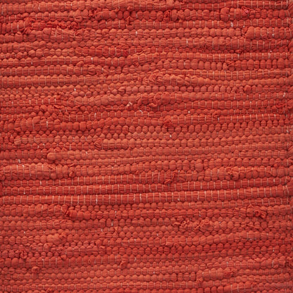 19" Set of Four Orange And Natural Solid With Border Cotton Placemats HomeRoots