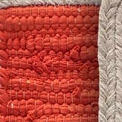 19" Set of Four Orange And Natural Solid With Border Cotton Placemats HomeRoots