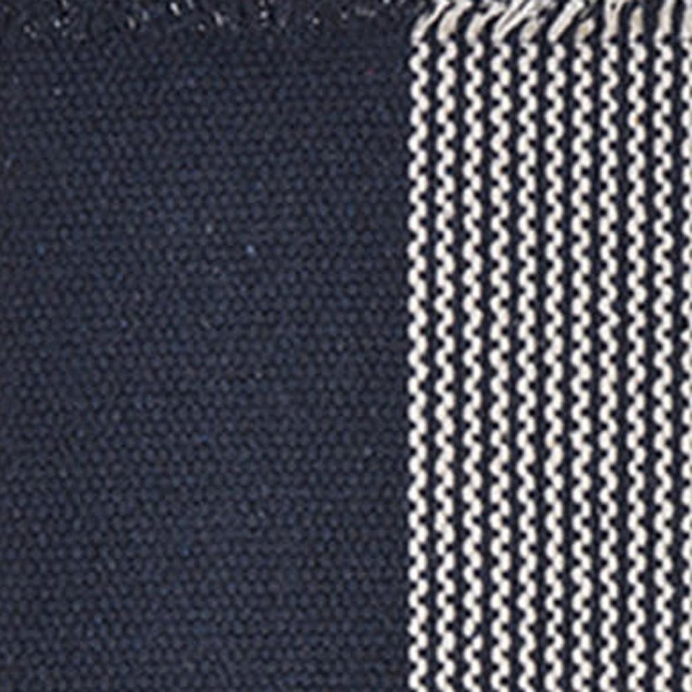 19" Set of Four Navy Blue And White Striped Cotton Placemats HomeRoots