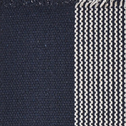 19" Set of Four Navy Blue And White Striped Cotton Placemats HomeRoots