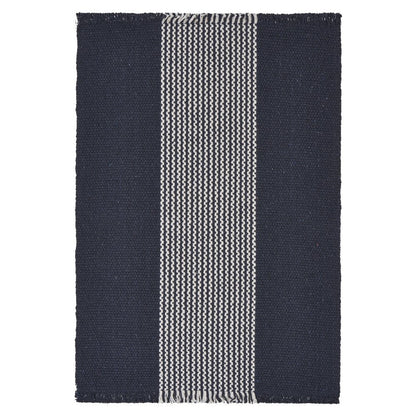 19" Set of Four Navy Blue And White Striped Cotton Placemats HomeRoots