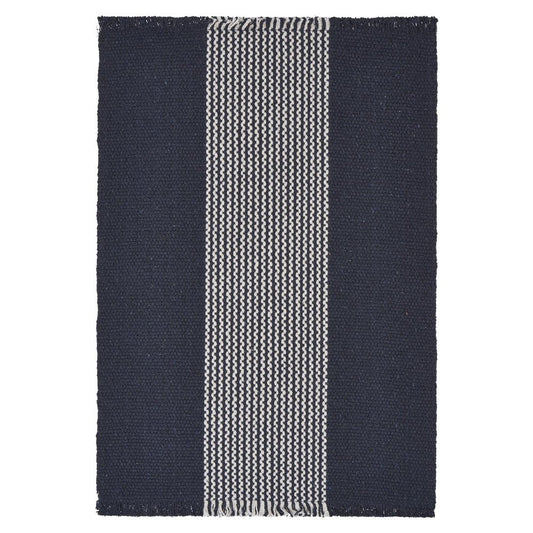 19" Set of Four Navy Blue And White Striped Cotton Placemats HomeRoots