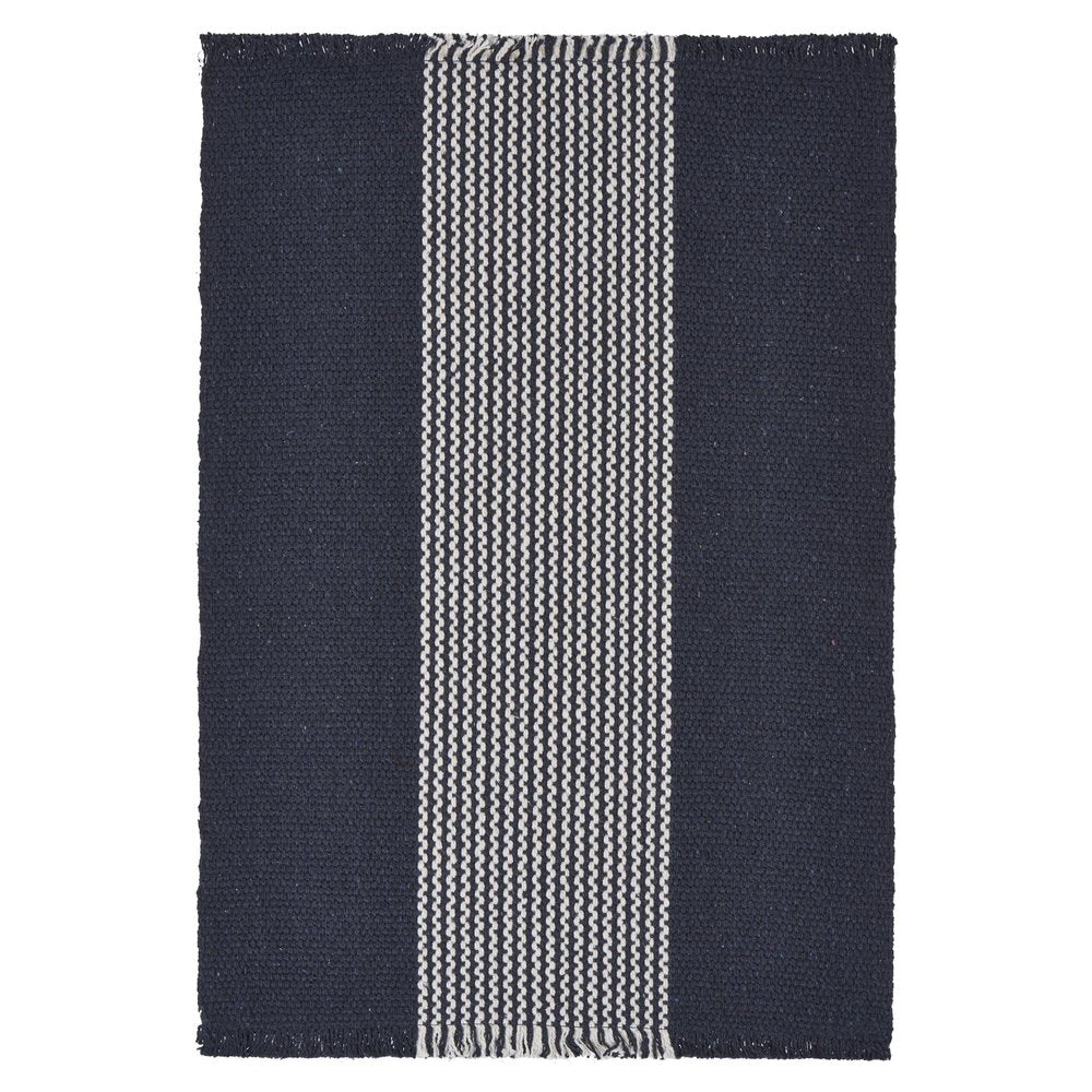 19" Set of Four Navy Blue And White Striped Cotton Placemats HomeRoots