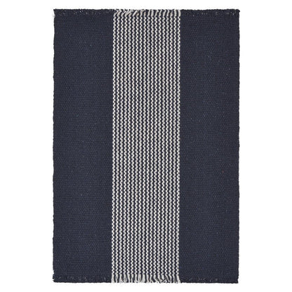 19" Set of Four Navy Blue And White Striped Cotton Placemats HomeRoots
