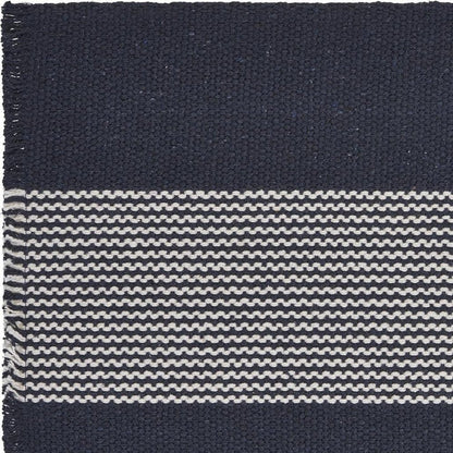 19" Set of Four Navy Blue And White Striped Cotton Placemats HomeRoots