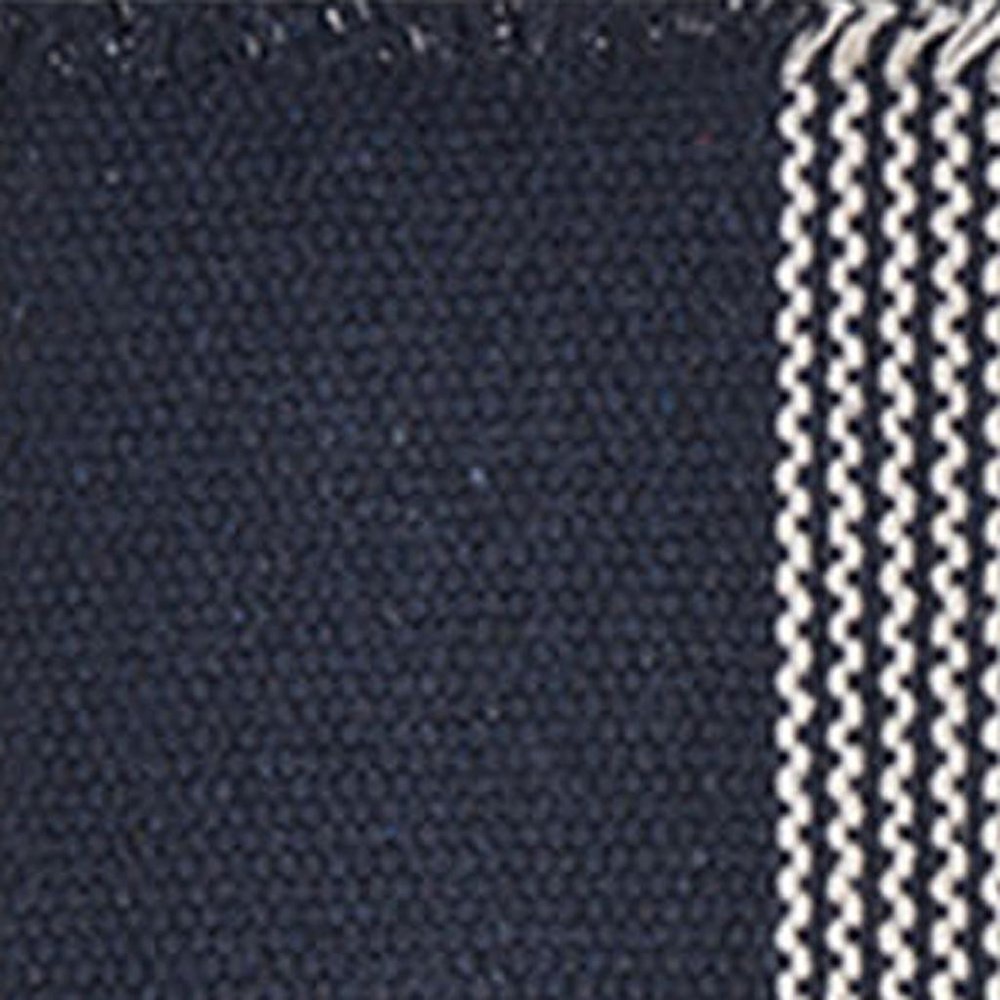 19" Set of Four Navy Blue And White Striped Cotton Placemats HomeRoots