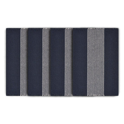 19" Set of Four Navy Blue And White Striped Cotton Placemats HomeRoots
