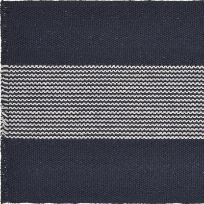 19" Set of Four Navy Blue And White Striped Cotton Placemats HomeRoots