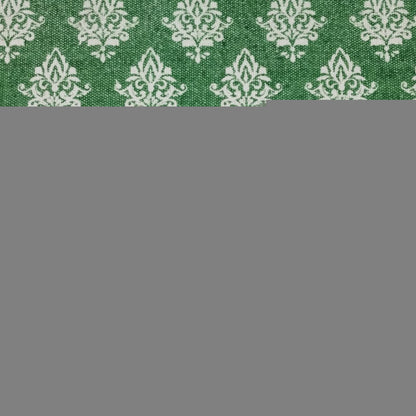 19" Set of Four Green And Cream Geometric Medallion Cotton Placemats HomeRoots