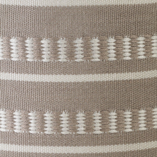 20" Blue Polyester Round Striped Indoor Outdoor Pouf Ottoman HomeRoots