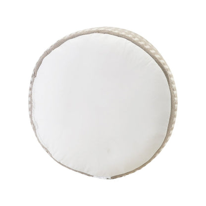 20" Green Polyester Round Striped Indoor Outdoor Pouf Ottoman HomeRoots