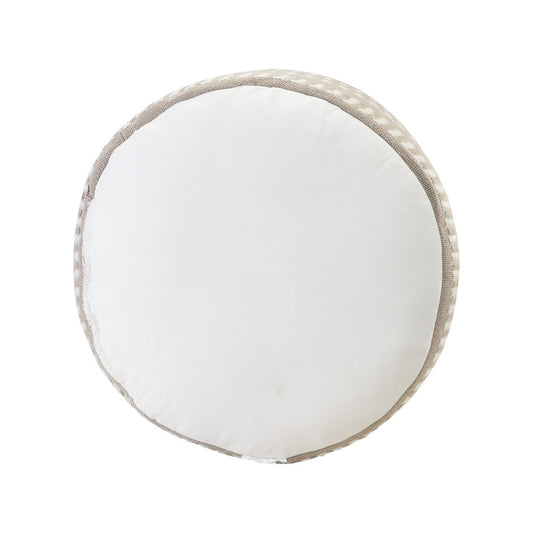 20" Blue Polyester Round Striped Indoor Outdoor Pouf Ottoman HomeRoots