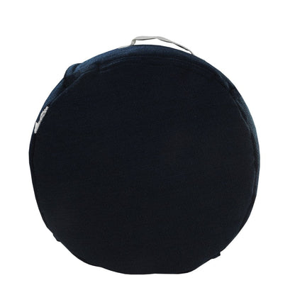 20" Blue Polyester Round Patchwork Indoor Outdoor Pouf Ottoman HomeRoots