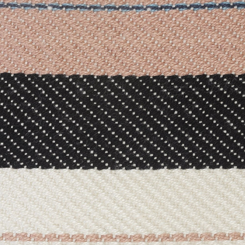 20" White Polyester Striped Indoor Outdoor Pouf Ottoman HomeRoots