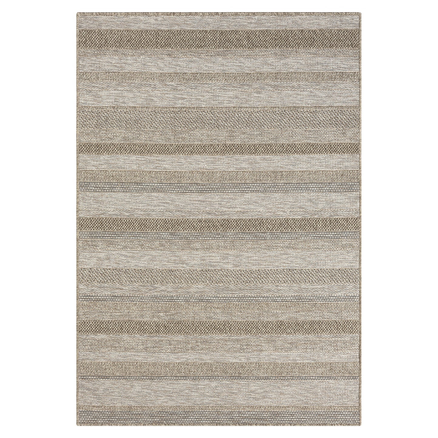 8' X 10' Gray Striped Handmade Indoor Outdoor Area Rug - 0" (L) x 114" (W) x 94" (H)