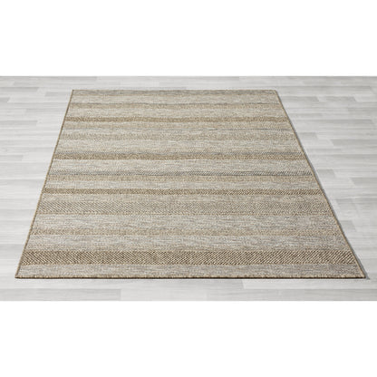 8' X 10' Gray Striped Handmade Indoor Outdoor Area Rug - 0" (L) x 114" (W) x 94" (H)