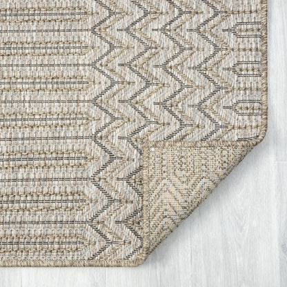 5' X 7' Gray Chevron Handmade Indoor Outdoor Area Rug