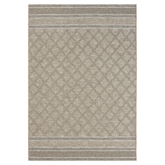 5' X 7' Gray Geometric Handmade Indoor Outdoor Area Rug