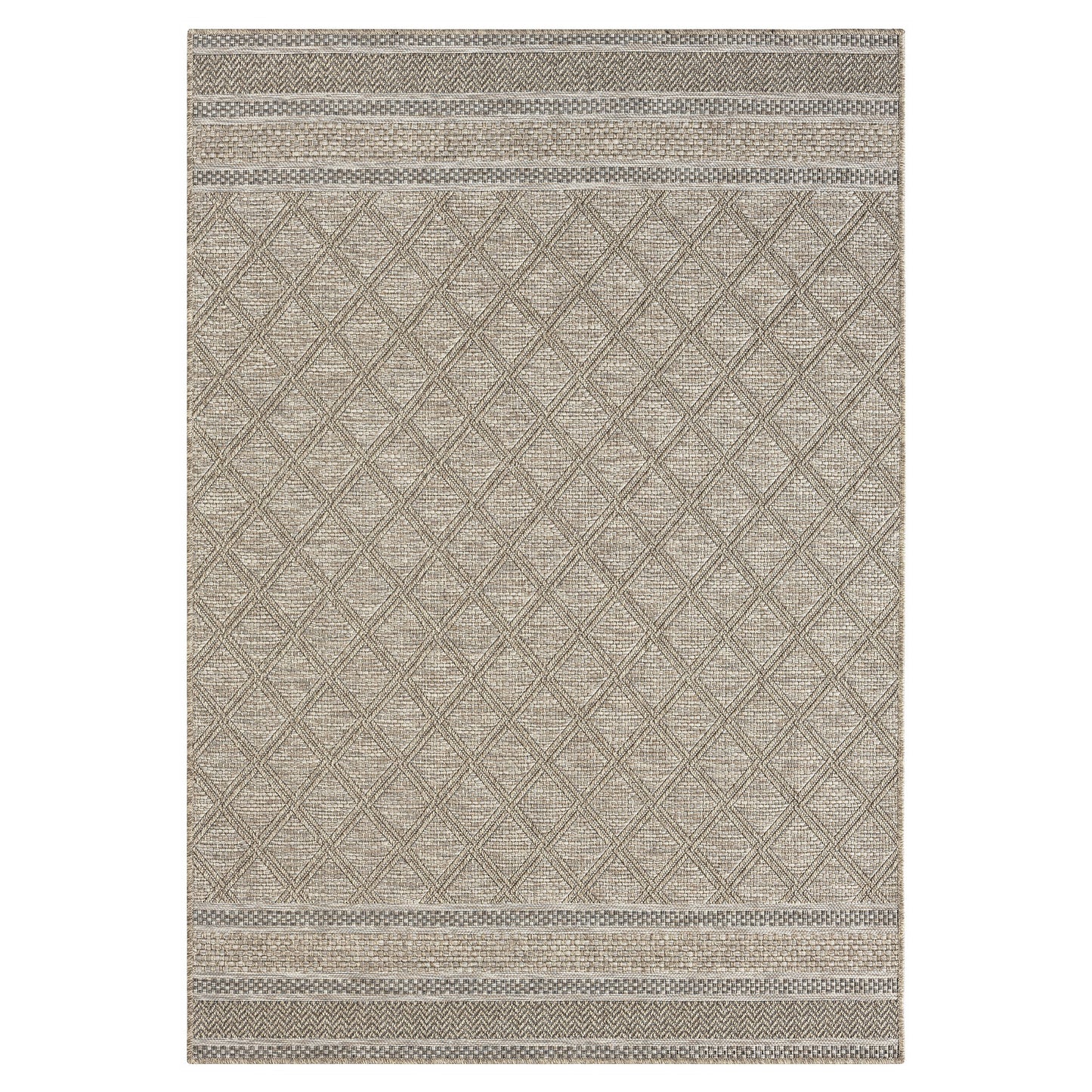 8' X 10' Gray Geometric Handmade Indoor Outdoor Area Rug