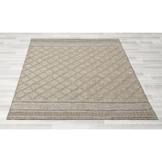 8' X 10' Gray Geometric Handmade Indoor Outdoor Area Rug