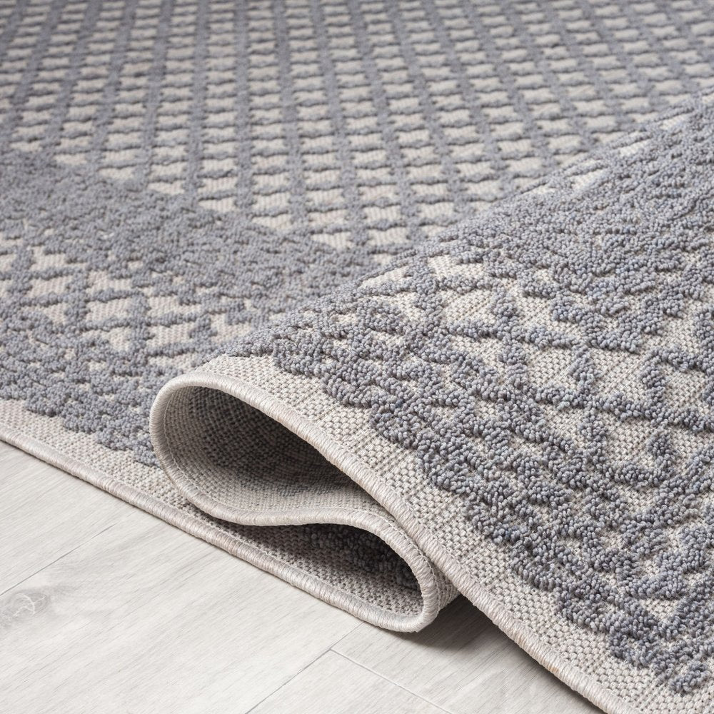 8' X 9' Blue Geometric Indoor Outdoor Area Rug HomeRoots