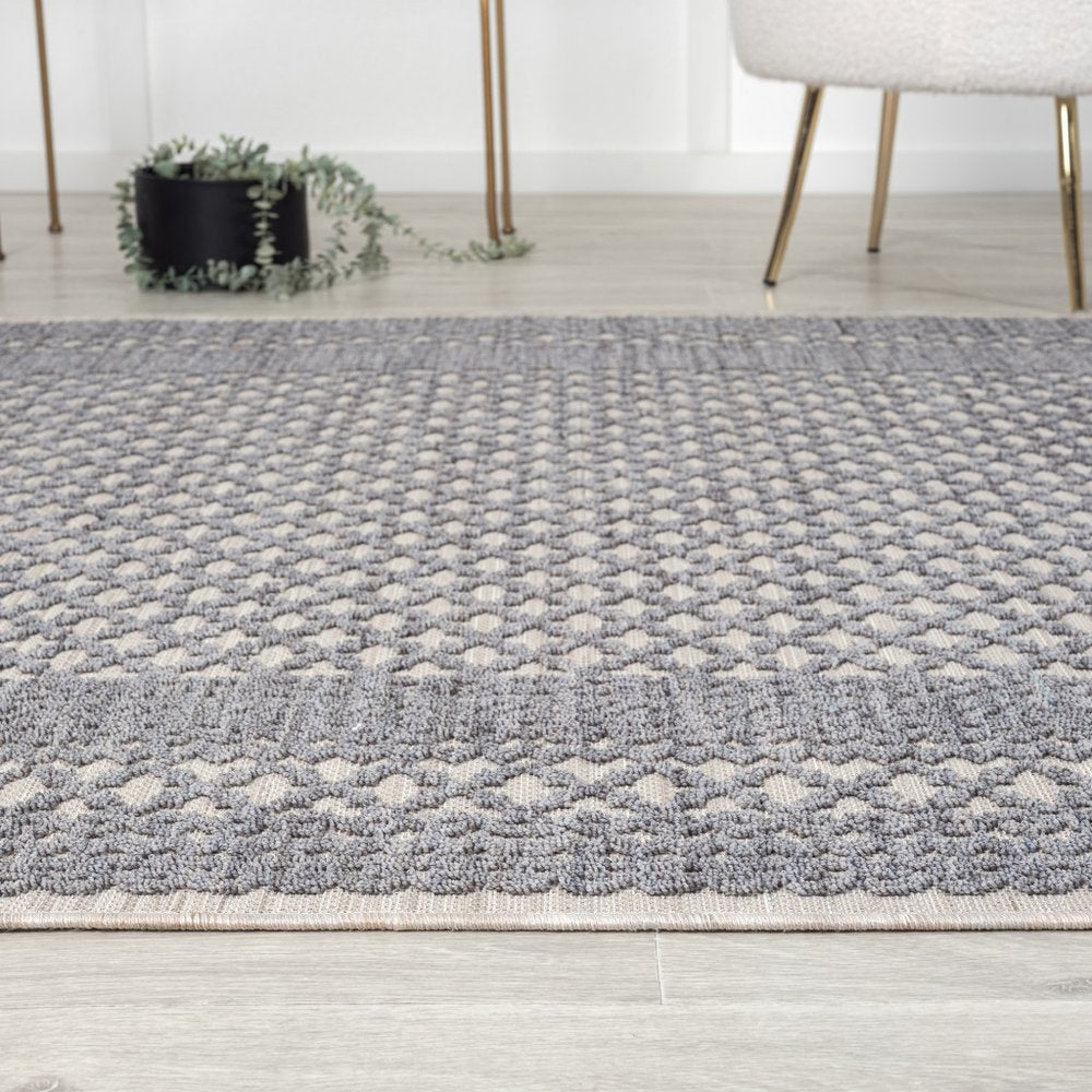 8' X 9' Blue Geometric Indoor Outdoor Area Rug HomeRoots