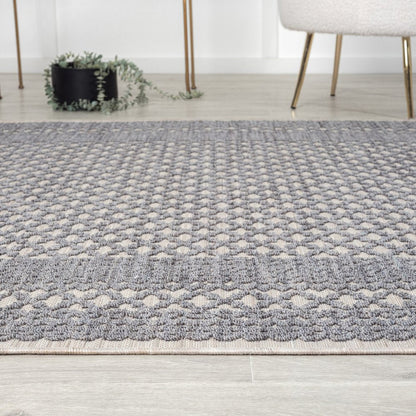 8' X 9' Blue Geometric Indoor Outdoor Area Rug HomeRoots