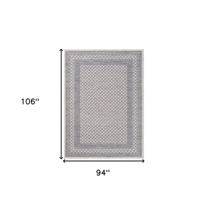 8' X 9' Blue Geometric Indoor Outdoor Area Rug HomeRoots