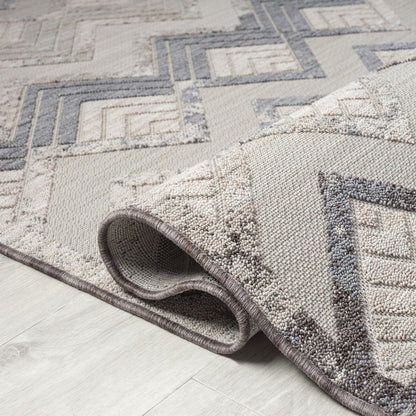 8' X 9' Blue And Ivory Chevron Indoor Outdoor Area Rug HomeRoots
