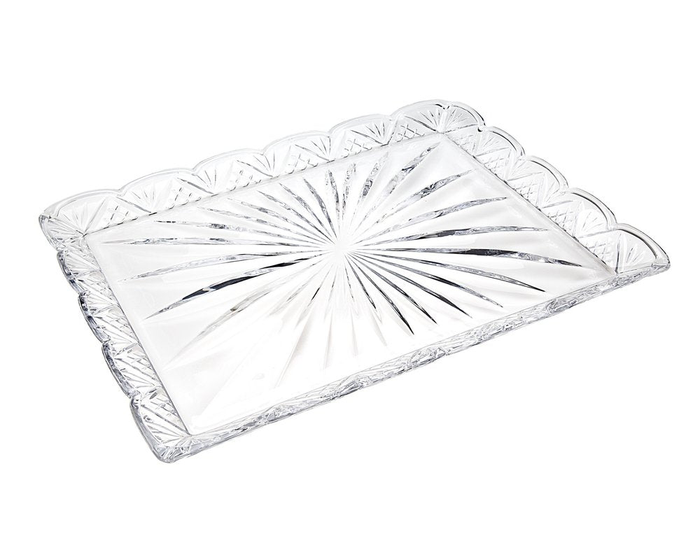 16" Clear Rectangular Crystal Serving Tray HomeRoots